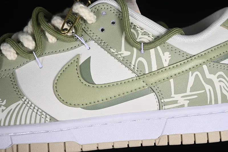 All categories Nk SB Dunk series Nk SB Dunk Low low-top sneakers Nk Dunk Low tea gift box Chinese style palace Longjing tea beige green SB strap low-top casual sneakers DV0831-003